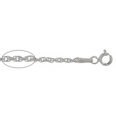 1.1mm Rhodium Plated Smooth Wheat Chain, 16" - 20" Length, Sterling Silver